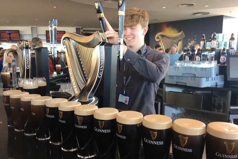 Enjoy a creamy pint of Guinness